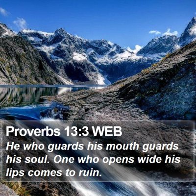 Proverbs 13:3 WEB Bible Verse Image