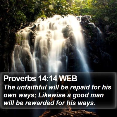 Proverbs 14:14 WEB Bible Verse Image