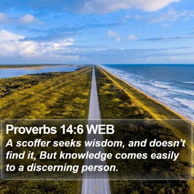 Proverbs 14:6 WEB Bible Verse Image