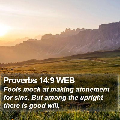 Proverbs 14:9 WEB Bible Verse Image
