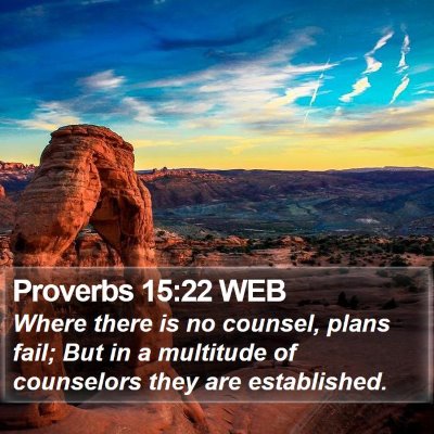Proverbs 15:22 WEB Bible Verse Image