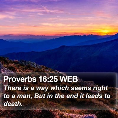 Proverbs 16:25 WEB Bible Verse Image