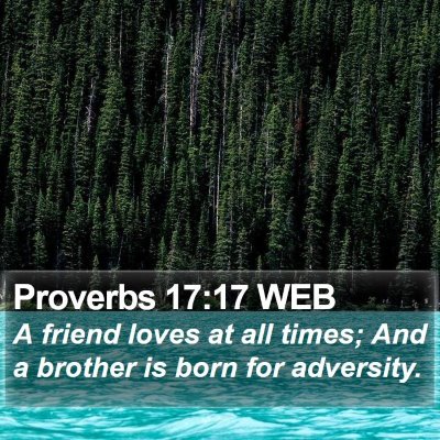 Proverbs 17:17 WEB Bible Verse Image