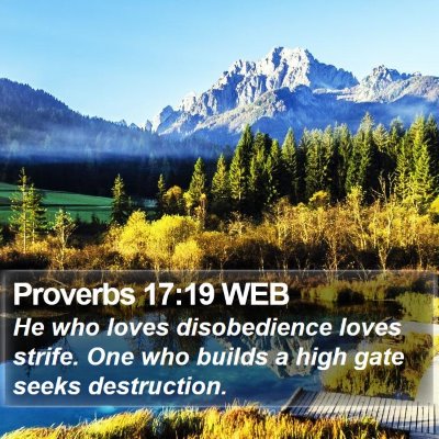 Proverbs 17:19 WEB Bible Verse Image