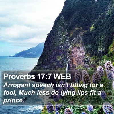 Proverbs 17:7 WEB Bible Verse Image