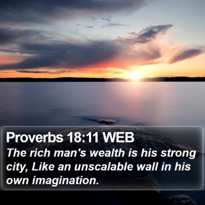 Proverbs 18:11 WEB Bible Verse Image