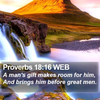 Proverbs 18:16 WEB Bible Verse Image