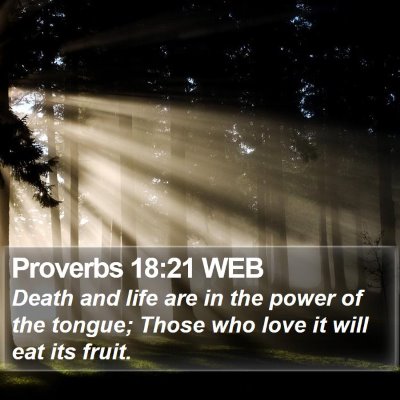 Proverbs 18:21 WEB Bible Verse Image