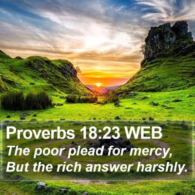 Proverbs 18:23 WEB Bible Verse Image