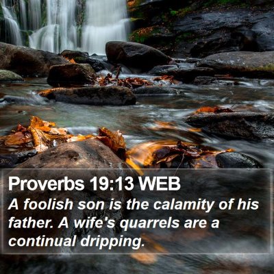 Proverbs 19:13 WEB Bible Verse Image