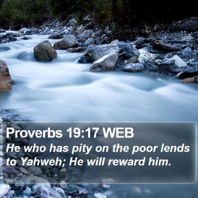 Proverbs 19:17 WEB Bible Verse Image