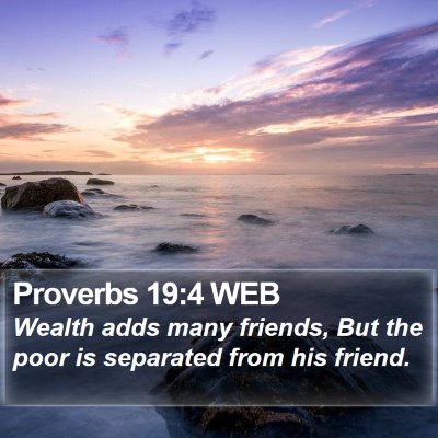 Proverbs 19:4 WEB Bible Verse Image