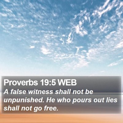 Proverbs 19:5 WEB Bible Verse Image