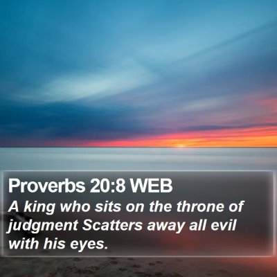 Proverbs 20:8 WEB Bible Verse Image