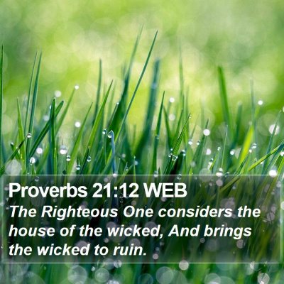 Proverbs 21:12 WEB Bible Verse Image