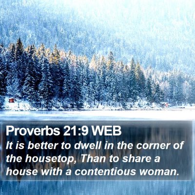 Proverbs 21:9 WEB Bible Verse Image