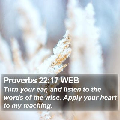 Proverbs 22:17 WEB Bible Verse Image