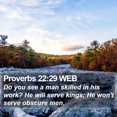 Proverbs 22:29 WEB Bible Verse Image