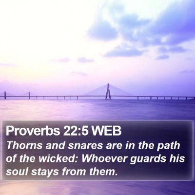 Proverbs 22:5 WEB Bible Verse Image