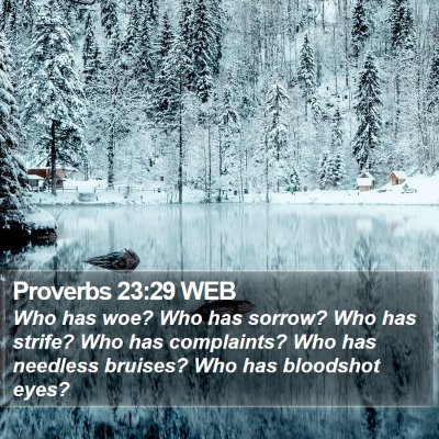 Proverbs 23:29 WEB Bible Verse Image
