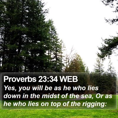 Proverbs 23:34 WEB Bible Verse Image
