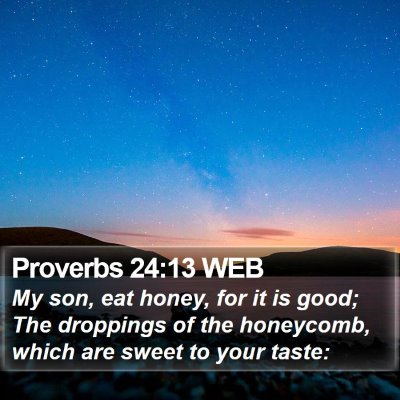 Proverbs 24:13 WEB Bible Verse Image