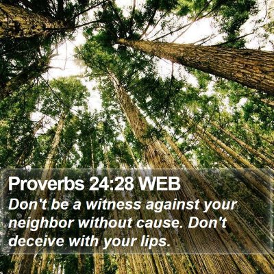 Proverbs 24:28 WEB Bible Verse Image