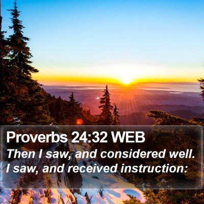 Proverbs 24:32 WEB Bible Verse Image