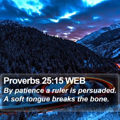 Proverbs 25:15 WEB Bible Verse Image