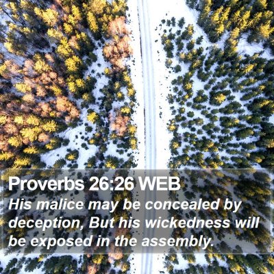 Proverbs 26:26 WEB Bible Verse Image