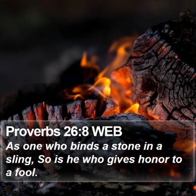 Proverbs 26:8 WEB Bible Verse Image