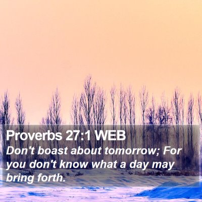Proverbs 27:1 WEB Bible Verse Image