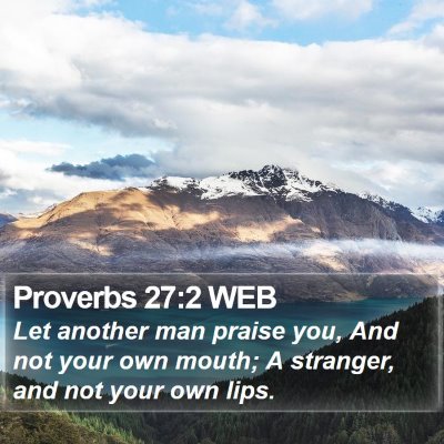 Proverbs 27:2 WEB Bible Verse Image