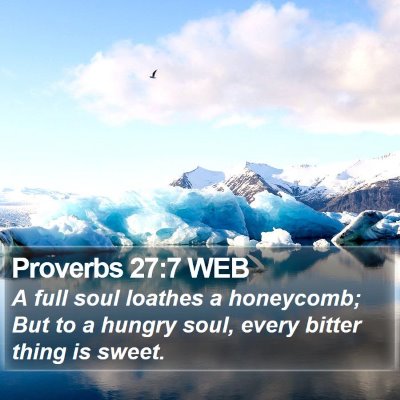 Proverbs 27:7 WEB Bible Verse Image