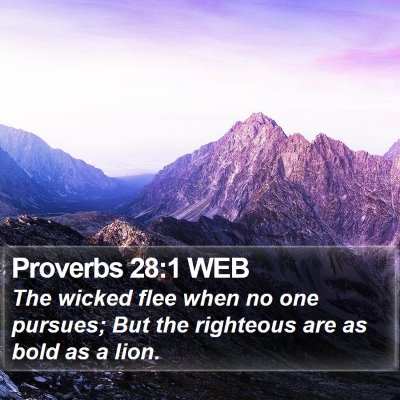 Proverbs 28:1 WEB Bible Verse Image