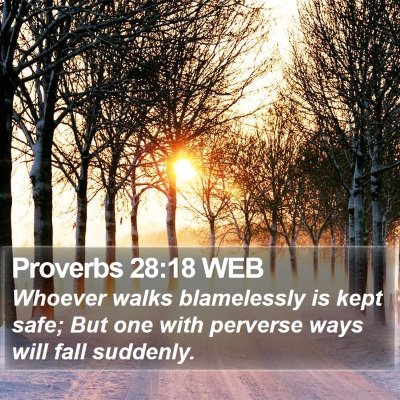 Proverbs 28:18 WEB Bible Verse Image
