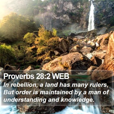 Proverbs 28:2 WEB Bible Verse Image