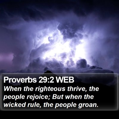 Proverbs 29:2 WEB Bible Verse Image