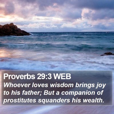 Proverbs 29:3 WEB Bible Verse Image
