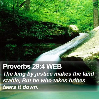 Proverbs 29:4 WEB Bible Verse Image