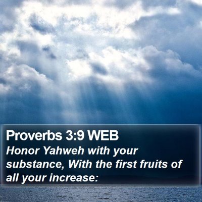 Proverbs 3:9 WEB Bible Verse Image