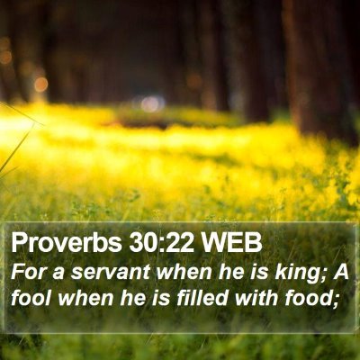 Proverbs 30:22 WEB Bible Verse Image