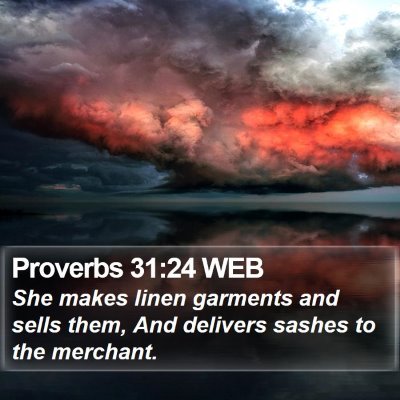 Proverbs 31:24 WEB Bible Verse Image