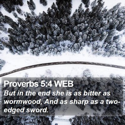 Proverbs 5:4 WEB Bible Verse Image