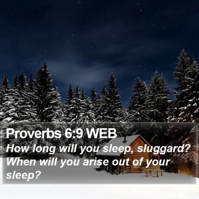 Proverbs 6:9 WEB Bible Verse Image