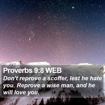 Proverbs 9:8 WEB Bible Verse Image