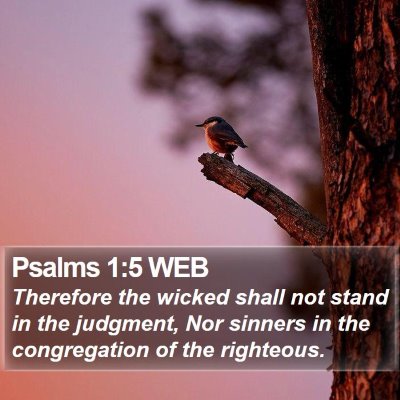 Psalms 1:5 WEB Bible Verse Image