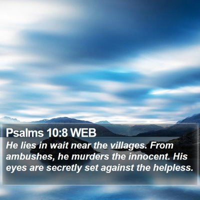 Psalms 10:8 WEB Bible Verse Image