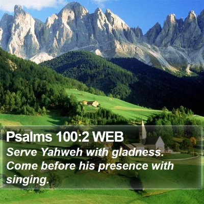 Psalms 100:2 WEB Bible Verse Image