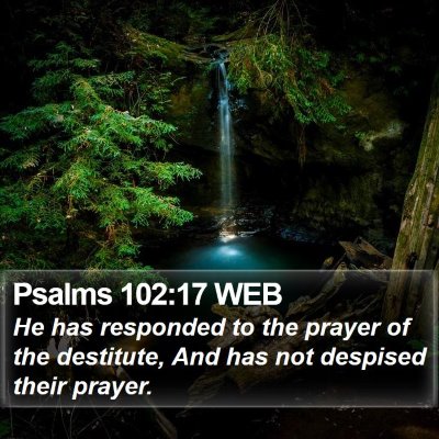 Psalms 102:17 WEB Bible Verse Image